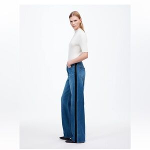 Madewell low slung baggy jeans with black stripe